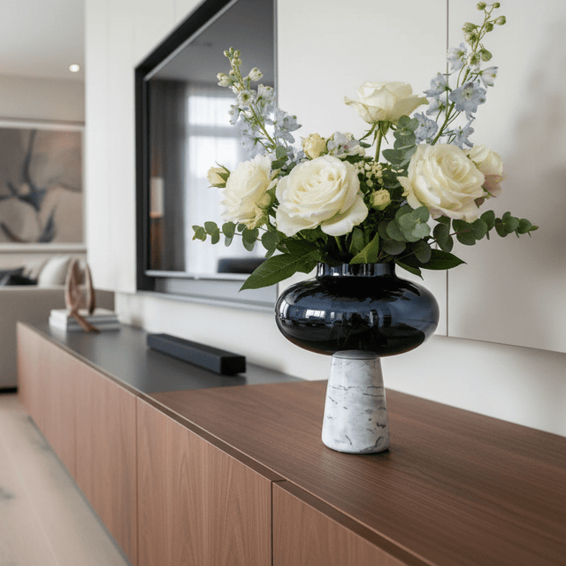 Rosalia Marble Glass Vase Vase - Palatium Lux