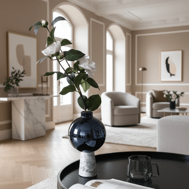 Rosalia Marble Glass Vase Vase - Palatium Lux