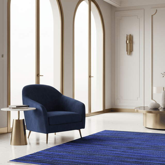 Royal Cobalt Handwoven Cotton Rug - 4 x 6 Rugs - Palatium Lux