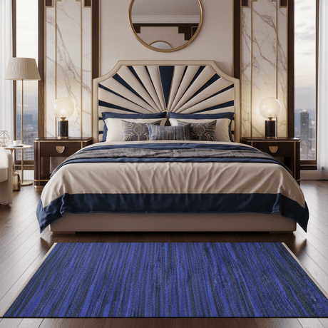 Royal Cobalt Handwoven Cotton Rug - 4 x 6 Rugs - Palatium Lux
