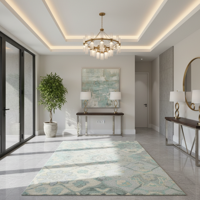 Azul Claro Hand Tufted Wool Rug - 5 x 8