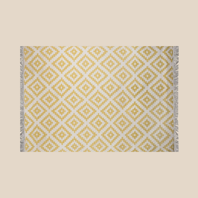 Lumen Honey Handwoven Wool Rug - 4.3 x 5