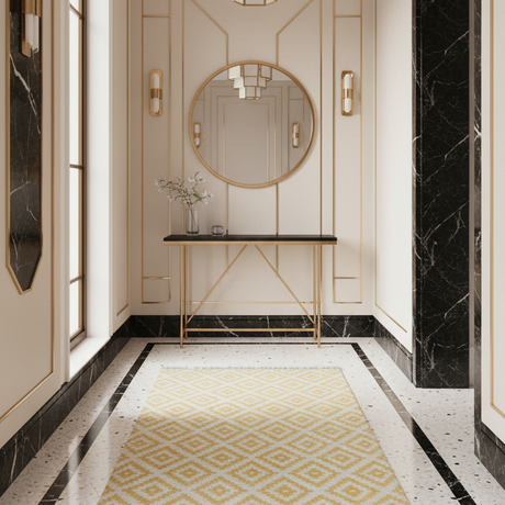 Lumen Honey Handwoven Wool Rug - 4.3 x 5