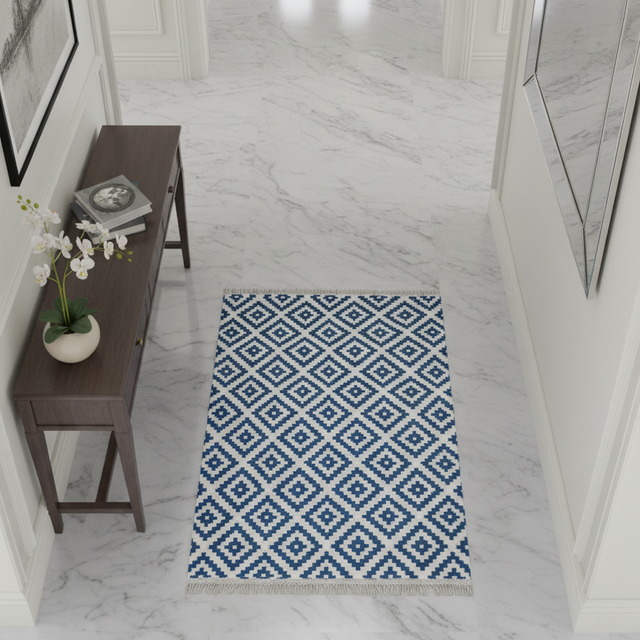 Salt Slate Handwoven Wool Rug - 4 x 5.6