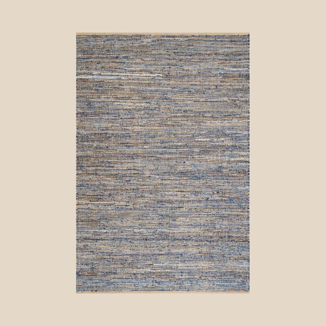 Greywater Bleu Handwoven Cotton Rug - 4 x 6