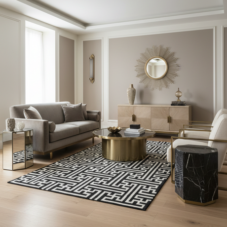 Palazzo Noire Handwoven Wool Rug - 5 x 8