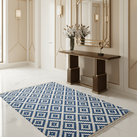 Salt Slate Handwoven Wool Rug - 4 x 5.6 Rugs - Palatium Lux