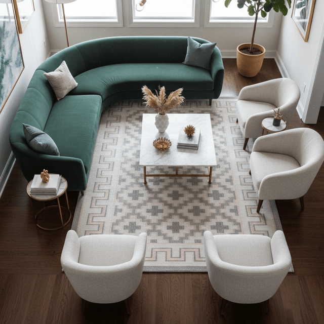 Sarraphina Handwoven Wool Rug - 5 x 8 - Palatium Lux