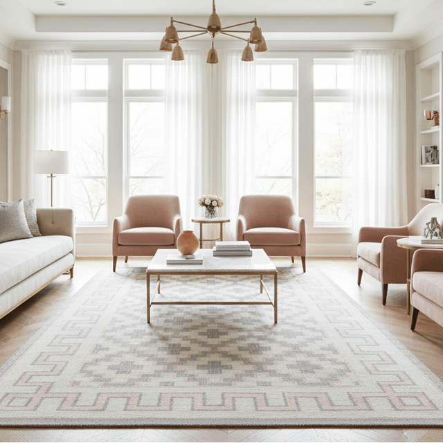 Sarraphina Handwoven Wool Rug - 5 x 8 - Palatium Lux