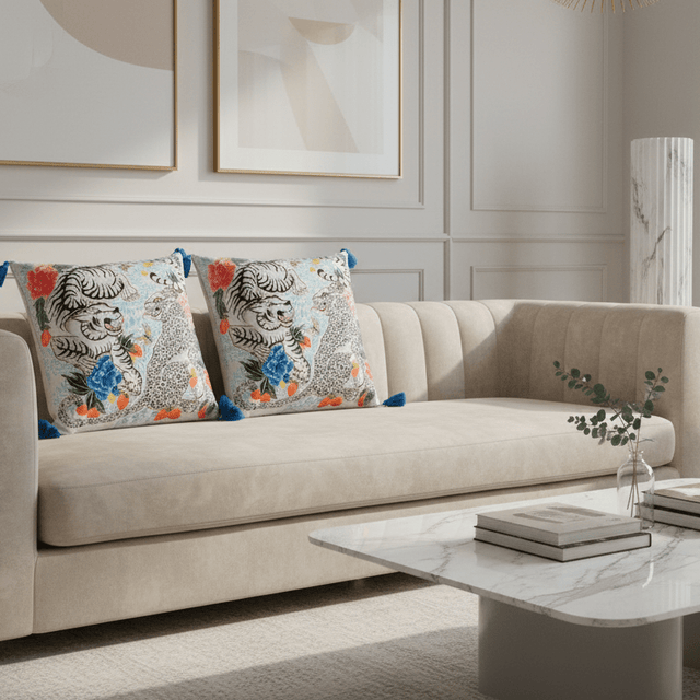Savage Bleu Bloom Pillow Cover Pillow Cover - Palatium Lux
