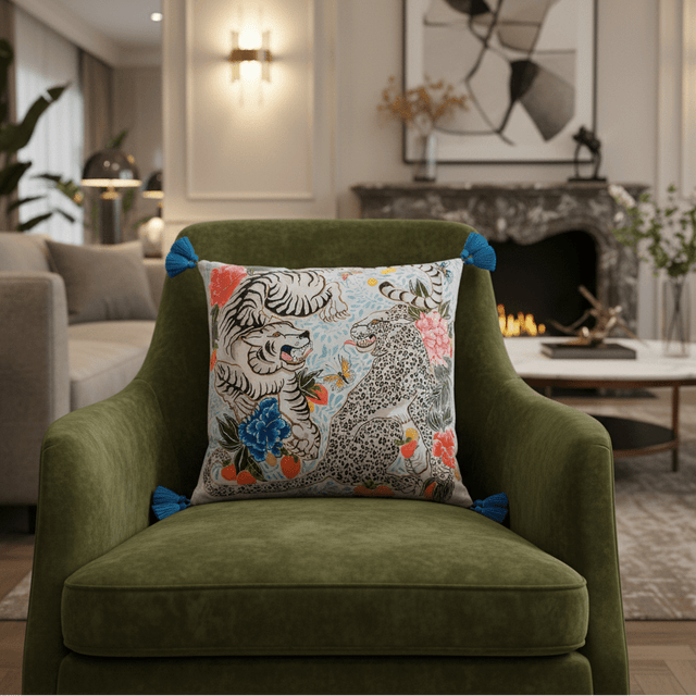 Savage Bleu Bloom Pillow Cover Pillow Cover - Palatium Lux