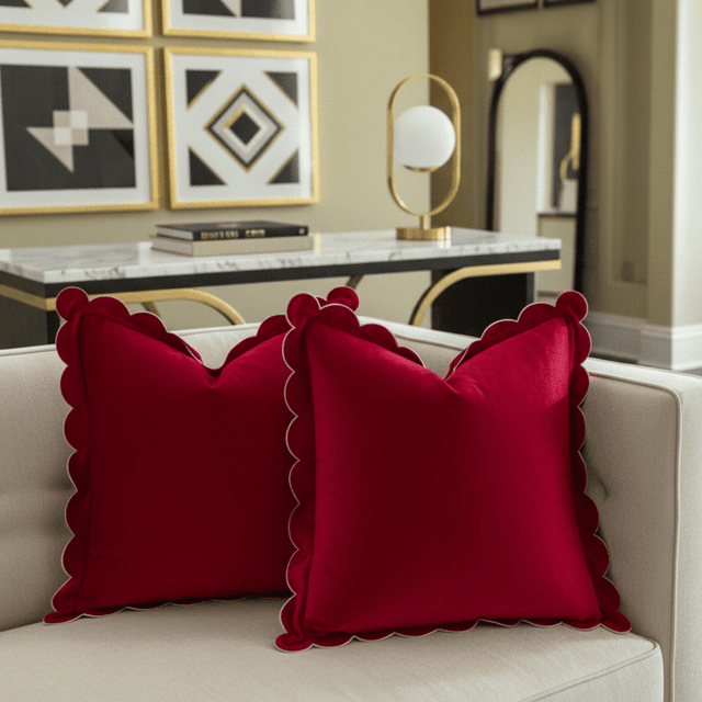 Scalloped Velvet Pillow Cover Pillow Cover - Palatium Lux