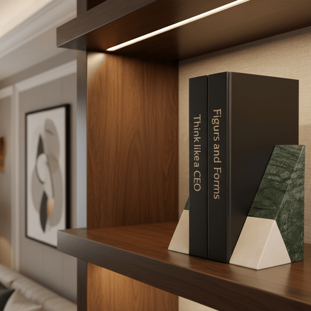 Serene Natural Marble Bookends Set - Palatium Lux
