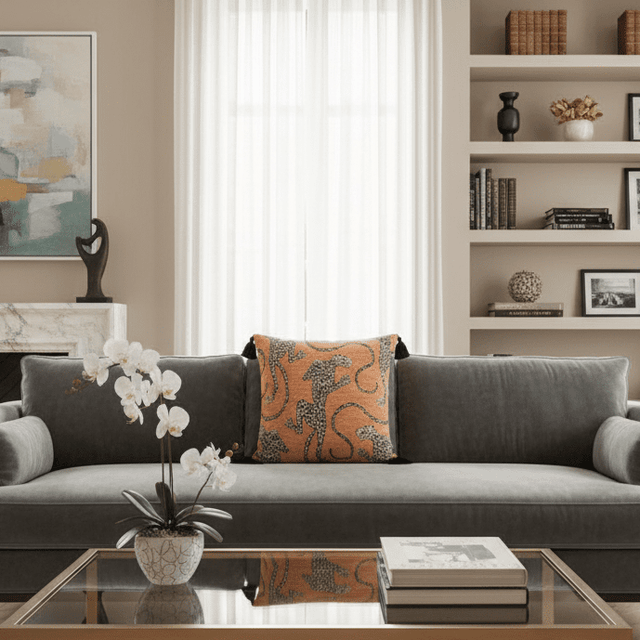 Snow Leopard Chenille Pillow Cover Pillow Cover - Palatium Lux