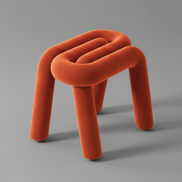 Tangle Tease Stool - Fire Red Orange - Palatium Lux