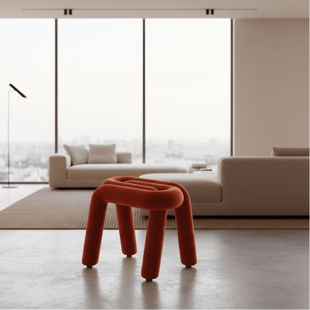 Tangle Tease Stool - Fire Red Orange - Palatium Lux