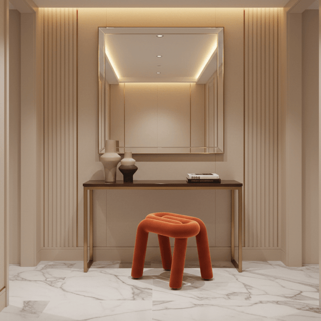 Tangle Tease Stool - Fire Red Orange - Palatium Lux