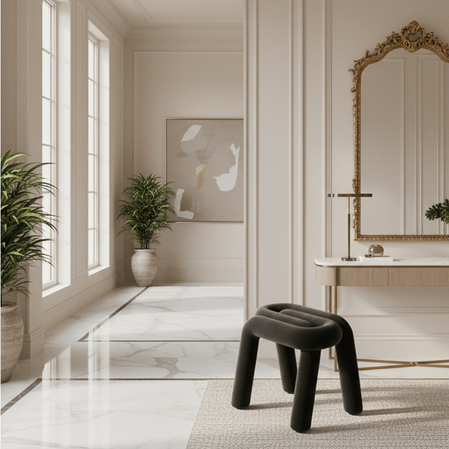 Tangle Tease Stool - Onyx Black - Palatium Lux