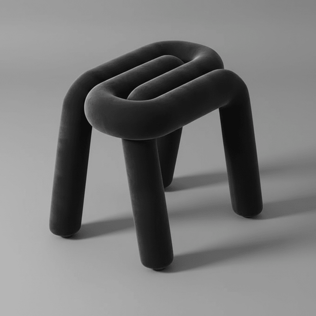 Tangle Tease Stool - Onyx Black - Palatium Lux