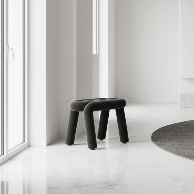 Tangle Tease Stool - Onyx Black - Palatium Lux
