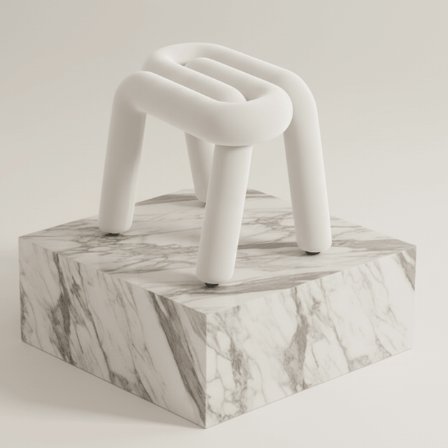 Tangle Tease Stool - Still White - Palatium Lux
