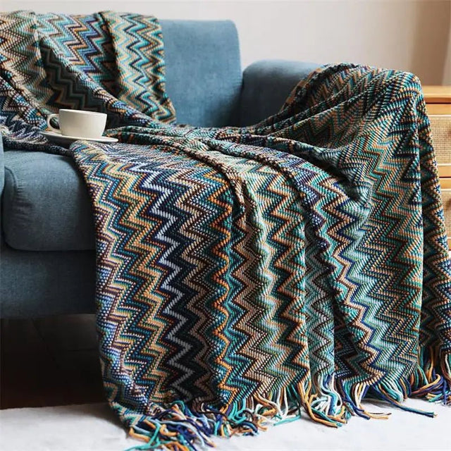 Grey tassel blanket shop