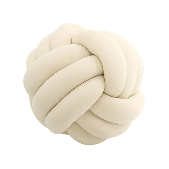 Cozy Knot Ball Pillow Cream Pillow Cover - Palatium Lux