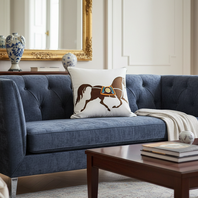 Las fundas de almohada de caballo bordadas