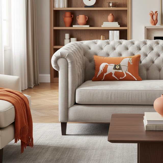 Las fundas de almohada de caballo bordadas