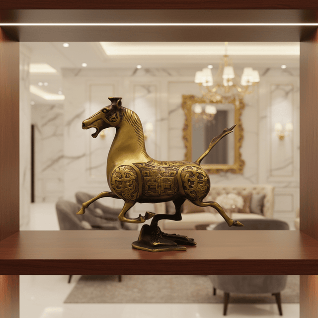 The Emperor’s Golden Horse Statue statue - Palatium Lux