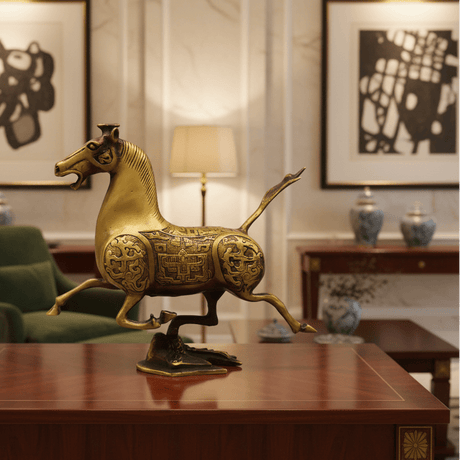 The Emperor’s Golden Horse Statue statue - Palatium Lux