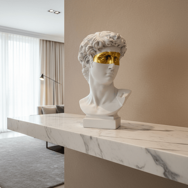 The Golden Glance David Resin Statue - Palatium Lux