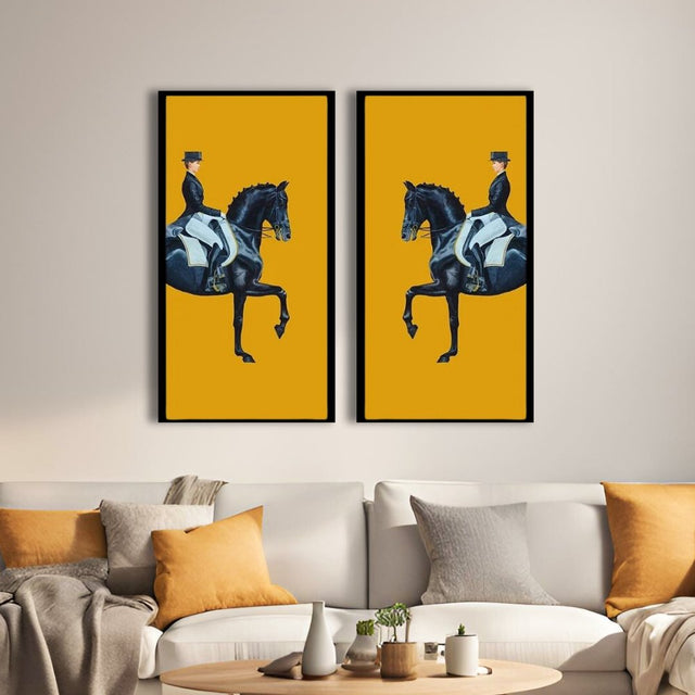 Lux Cavallo Canvas Pair Orange Canvas / 50x100cm No Frame canvas - Palatium Lux