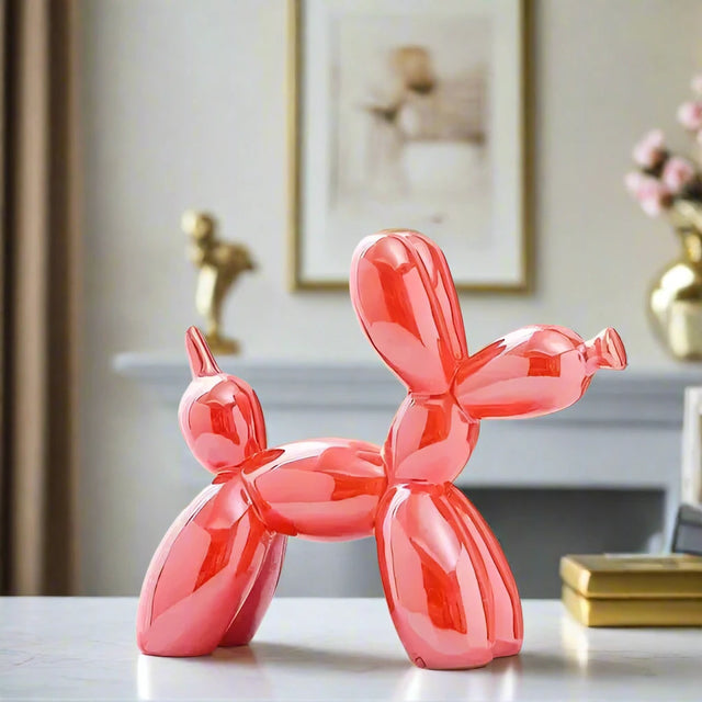 Pretty Pup Posse Hot Coral statue - Palatium Lux