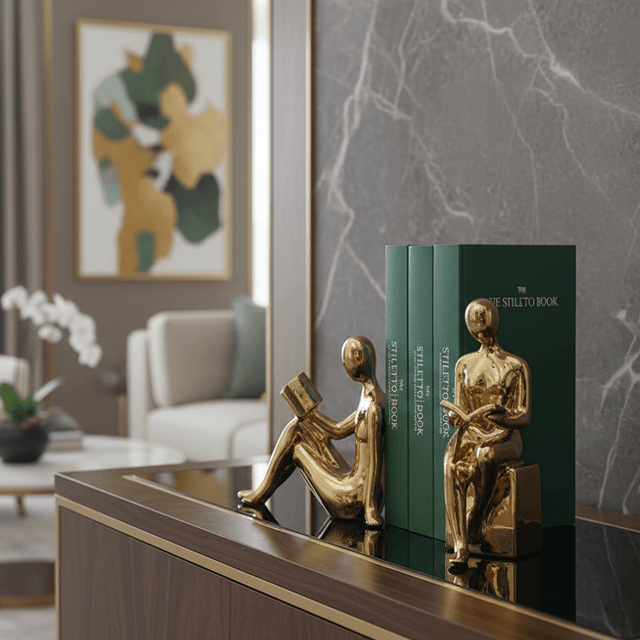 The Reader’s Muse Bookends Set of 2 statue - Palatium Lux