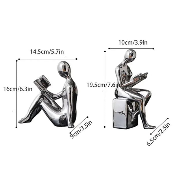The Reader’s Muse Bookends Set of 2 statue - Palatium Lux