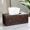 The Refined Leather Tissue Holder Brown - Floral leather - Palatium Lux