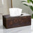 The Refined Leather Tissue Holder Brown - Floral leather - Palatium Lux