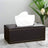 The Refined Leather Tissue Holder Dark Brown - Basket Weave Texture leather - Palatium Lux