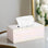 The Refined Leather Tissue Holder Off White leather - Palatium Lux