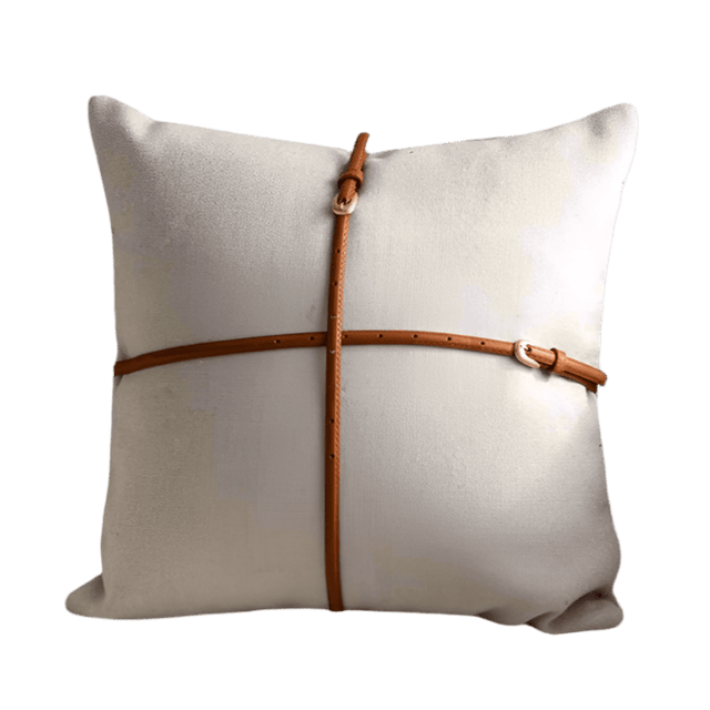 The Signature Leather Belt Pillow Cover pillow covers - Palatium Lux