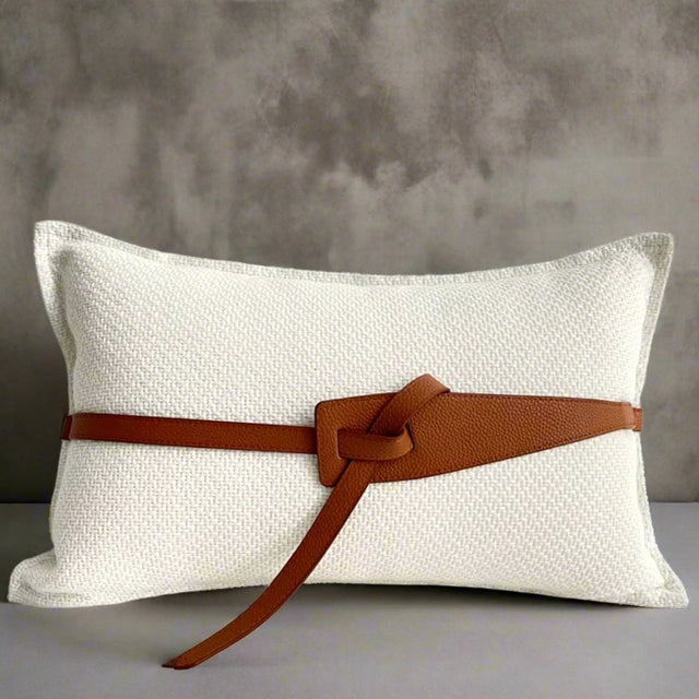 The Small Leather Belt Pillow Cover Salt & Pepper pillow covers - Palatium Lux