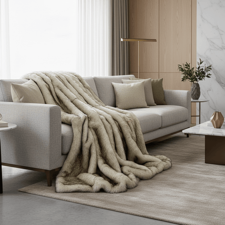 Velour Faux Fur Blanket blanket - Palatium Lux