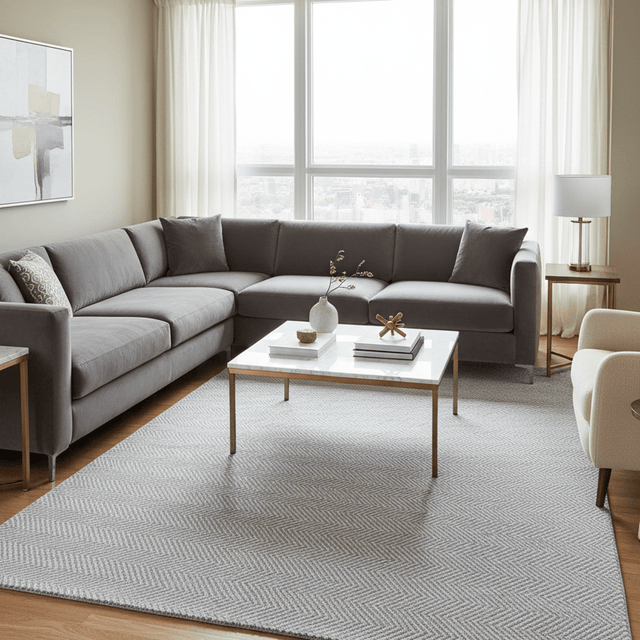 Verona Mist Handwoven Wool Rug - 5 x 8 Rugs - Palatium Lux