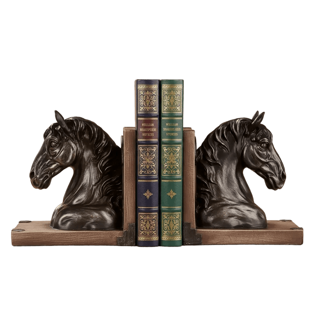 Vintage Cavalier Bookends Set statue - Palatium Lux