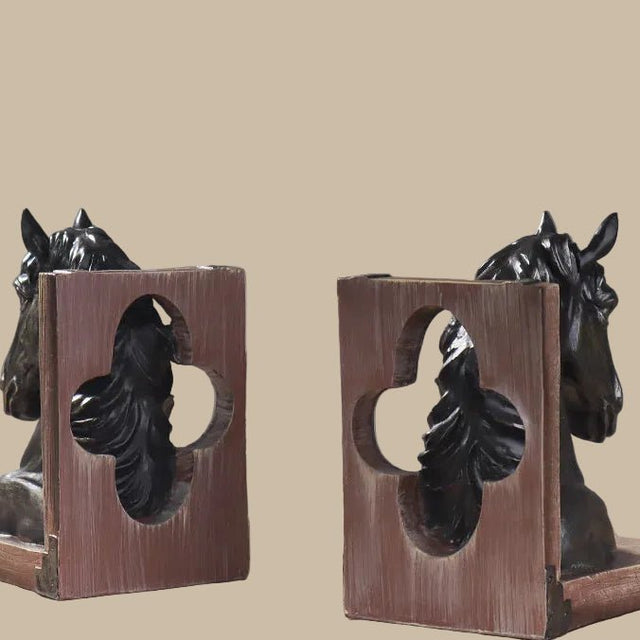 Vintage Cavalier Bookends Set statue - Palatium Lux