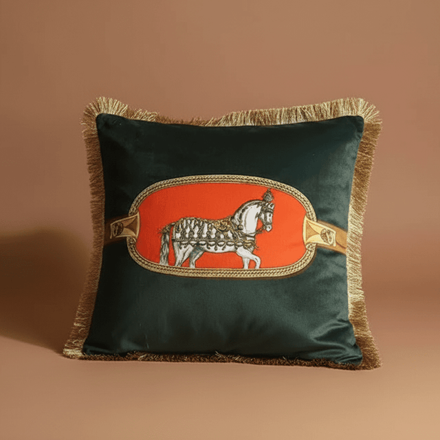 White Cheval Velvet Pillow Cover pillow covers - Palatium Lux