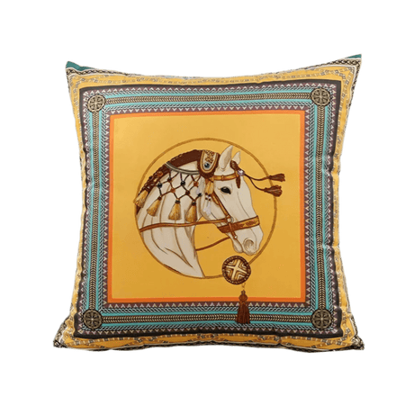 Yellow Horse Velvet Pillow Cover pillow covers - Palatium Lux