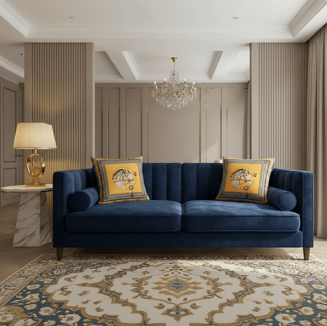 Yellow Horse Velvet Pillow Cover pillow covers - Palatium Lux