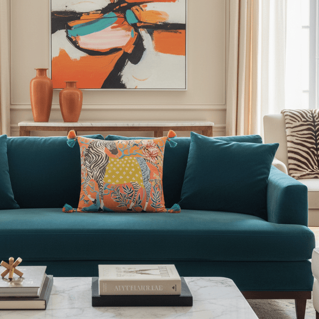 Zesty Orange Zebra Pillow Cover pillow covers - Palatium Lux